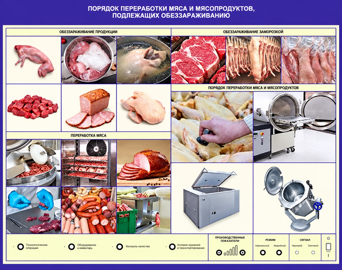 Стенд электрифицированный «Порядок переработки мяса и мясопродуктов, подлежащих обеззараживанию»