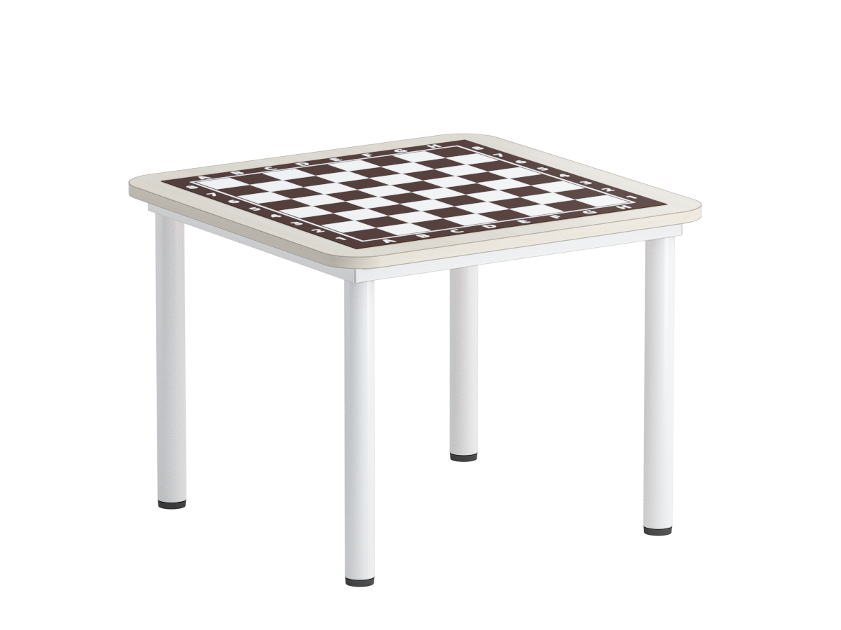 Стол шахматный дуб Белый