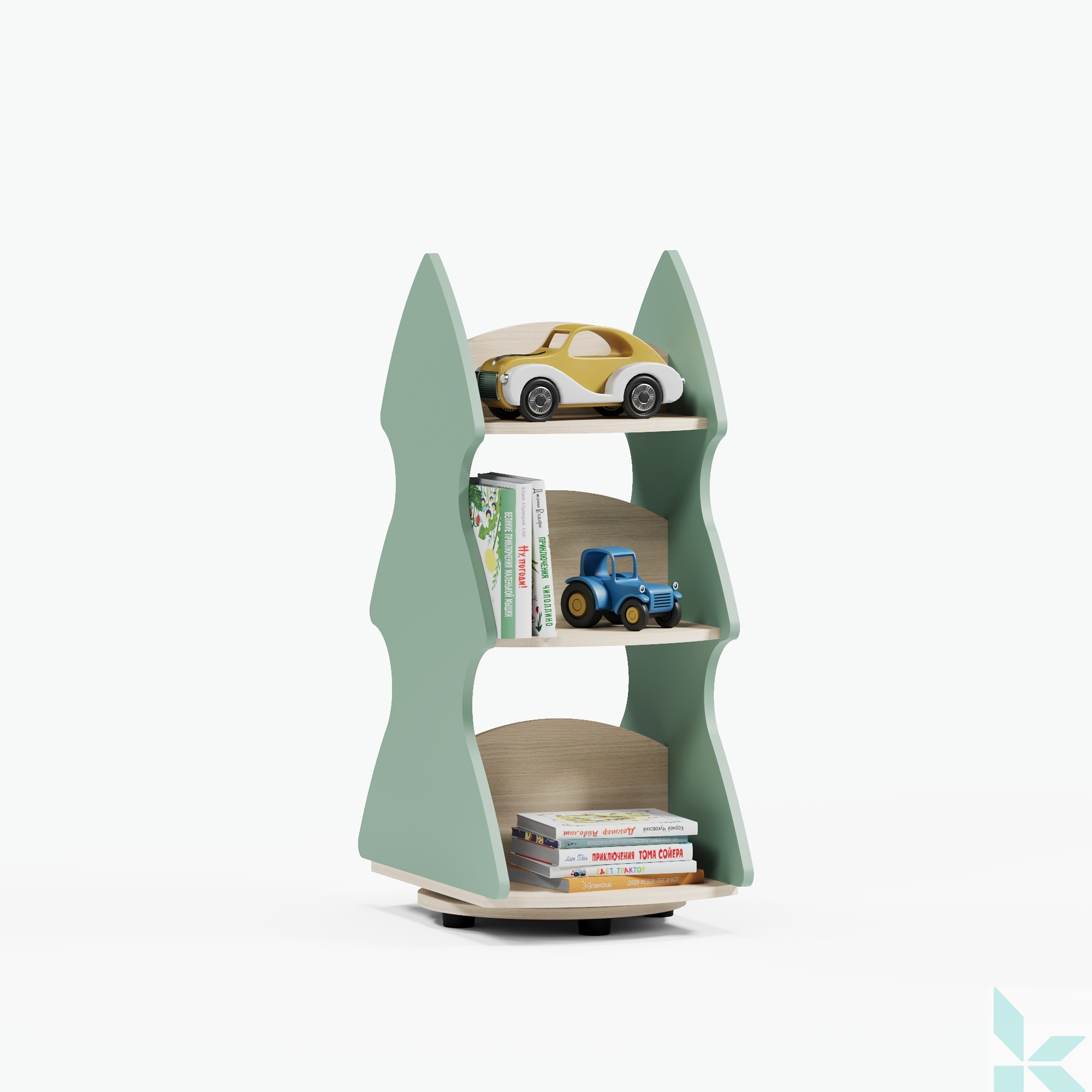 Поворотная книжная полка Елочка