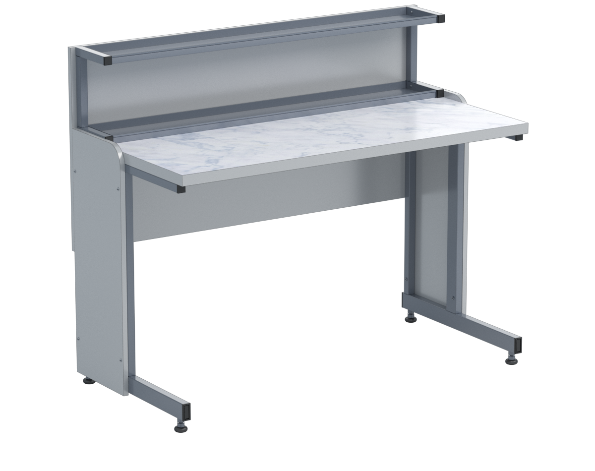 Стол лаборантский (с надстройкой серый